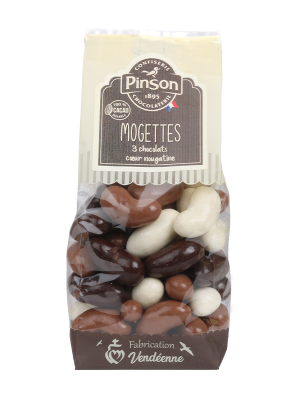 Mogettes 3 chocolats coeur nougatine