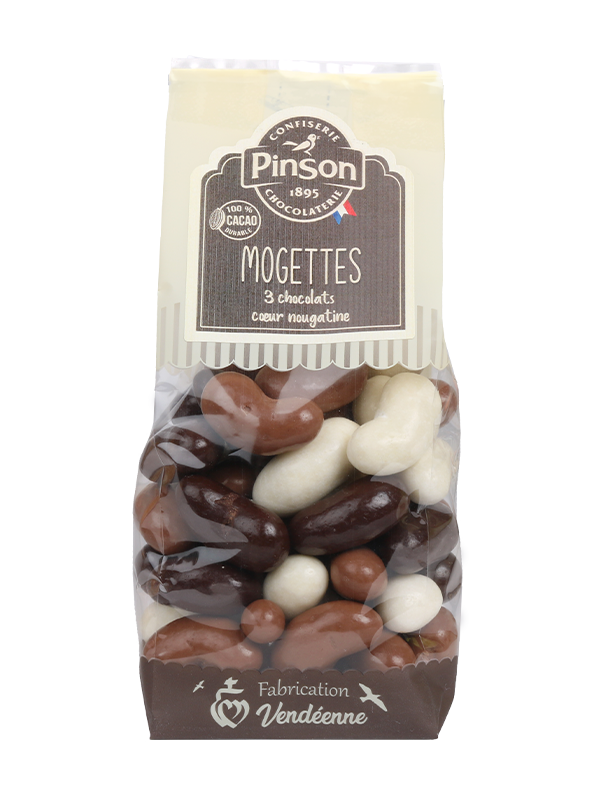 Mogettes 3 chocolats coeur nougatine
