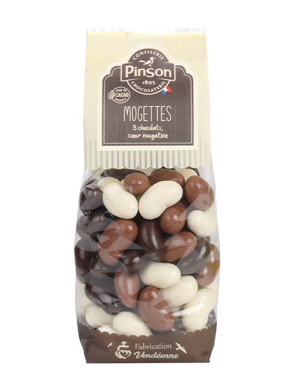 Mogettes 3 chocolats coeur nougatine