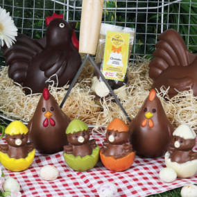 Gamme de pâques moulage en chocolat