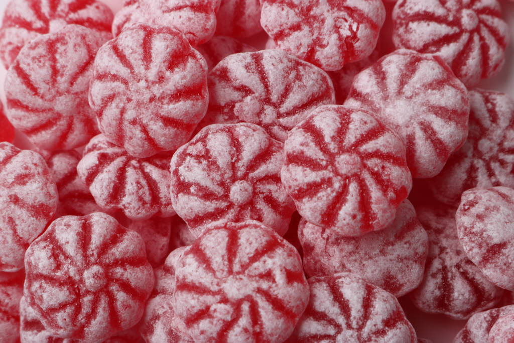 photo des bonbons saveur coquelicot forme charlotte