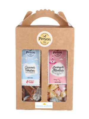 Mallette haute 2 produits : Berlingots nantais et caramels tendre au sel de Noirmoutier