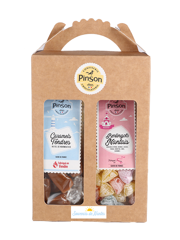 Mallette haute 2 produits : Berlingots nantais et caramels tendre au sel de Noirmoutier