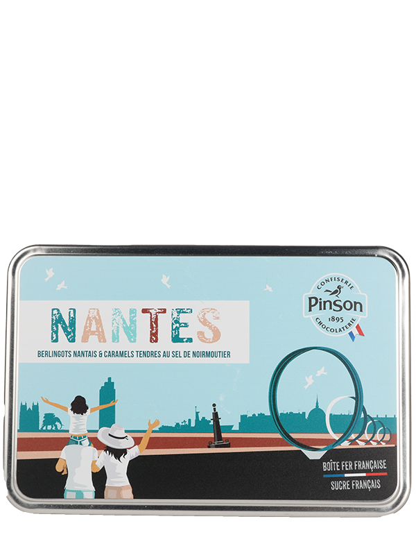 Boite fer souvenir de Nantes : Berlingots nantais et caramels tendres au sel de Noirmoutier